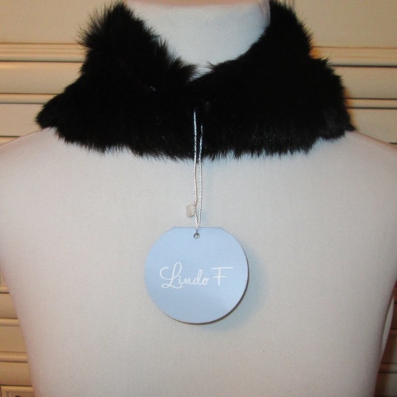 Real 100% Luxurious Black Rabbit Fur Neck Scarf - Picture 4 of 5